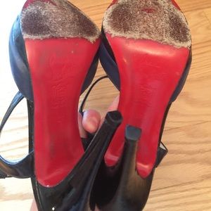 Unique Christian Louboutin T strap sandals